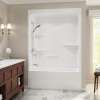Camelia TSR-6032 AFR Acrylic Alcove Left-Hand Drain One-Piece Tub Shower in White