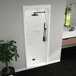 Camelia SHR-3636 Acrylic Alcove Center Drain No Seat Three-Piece Shower in White