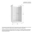 Camelia SH-4834 Acrylic Alcove Center Drain No Seat One-Piece Shower in White