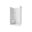 Camelia SH-4834 Acrylic Alcove Center Drain Left Molded Seat One-Piece Shower in White