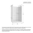Camelia SH-4834 Acrylic Alcove Center Drain No Seat Two-Piece Shower in White
