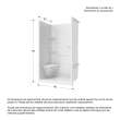 Camelia SH-4834 Acrylic Alcove Center Drain Left Molded Seat Two-Piece Shower in White