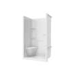 Camelia SH-4834 Acrylic Alcove Center Drain Left Molded Seat Two-Piece Shower in White