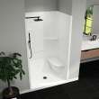 Camelia SH-4834 Acrylic Alcove Center Drain Right Molded Seat Two-Piece Shower in White