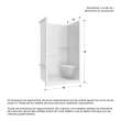 Camelia SH-4834 Acrylic Alcove Center Drain Right Molded Seat Two-Piece Shower in White