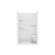 Camelia SH-4834 Acrylic Alcove Center Drain Right Molded Seat Two-Piece Shower in White