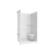 Camelia SH-4834 Acrylic Alcove Center Drain Right Molded Seat Two-Piece Shower in White