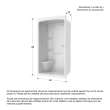Camelia SHR-4834 Acrylic Alcove Center Drain Left Molded Seat One-Piece Shower in White