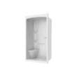 Camelia SHR-4834 Acrylic Alcove Center Drain Left Molded Seat One-Piece Shower in White