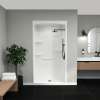Camelia SHR-4834 Acrylic Alcove Center Drain No Seat Three-Piece Shower in White