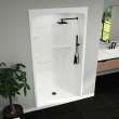 Camelia SHR-4834 Acrylic Alcove Center Drain No Seat Three-Piece Shower in White