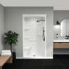 Camelia SHR-4834 Acrylic Alcove Center Drain Left Molded Seat Three-Piece Shower in White