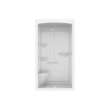 Camelia SHR-4834 Acrylic Alcove Center Drain Left Molded Seat Three-Piece Shower in White