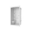Camelia SHR-4834 Acrylic Alcove Center Drain Left Molded Seat Three-Piece Shower in White