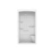 Camelia SHR-4834 Acrylic Alcove Center Drain Right Molded Seat Three-Piece Shower in White