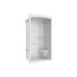 Camelia SHR-4834 Acrylic Alcove Center Drain Right Molded Seat Three-Piece Shower in White
