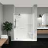 Camelia SH-6034 Acrylic Alcove Left-Hand Drain Right Molded Seat One-Piece Shower in White