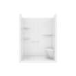 Camelia SH-6034 Acrylic Alcove Left-Hand Drain Right Molded Seat One-Piece Shower in White