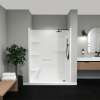 Camelia SH-6034 Acrylic Alcove Right-Hand Drain Left Molded Seat Two-Piece Shower in White