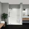 Camelia SH-6034 Acrylic Alcove Left-Hand Drain Right Molded Seat Two-Piece Shower in White