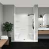 Camelia SH-6034 Acrylic Alcove Center Drain Left and Right Molded Seat One-Piece Shower in White