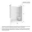Camelia SH-6034 Acrylic Alcove Center Drain Left and Right Molded Seat One-Piece Shower in White