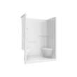 Camelia SH-6034 Acrylic Alcove Center Drain Left and Right Molded Seat One-Piece Shower in White