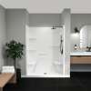 Camelia SH-6034 Acrylic Alcove Center Drain Left and Right Molded Seat Two-Piece Shower in White