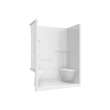 Camelia SH-6034 Acrylic Alcove Center Drain Left and Right Molded Seat Two-Piece Shower in White
