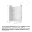 Camelia SH-6034 Acrylic Alcove Left-Hand Drain No Seat Two-Piece Shower in White