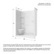 Camelia SH-6034 Acrylic Alcove Center Drain Left Molded Seat One-Piece Shower in White