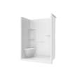 Camelia SH-6034 Acrylic Alcove Center Drain Left Molded Seat One-Piece Shower in White