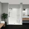 Camelia SH-6034 Acrylic Alcove Center Drain Right Molded Seat One-Piece Shower in White