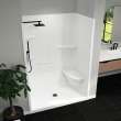 Camelia SH-6034 Acrylic Alcove Center Drain Right Molded Seat One-Piece Shower in White