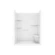 Camelia SH-6034 Acrylic Alcove Center Drain Right Molded Seat One-Piece Shower in White
