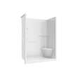 Camelia SH-6034 Acrylic Alcove Center Drain Right Molded Seat One-Piece Shower in White