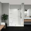 Camelia SH-6034 Acrylic Alcove Center Drain Left Molded Seat Two-Piece Shower in White