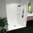 Camelia SH-6034 Acrylic Alcove Center Drain Left Molded Seat Two-Piece Shower in White