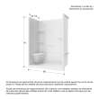Camelia SH-6034 Acrylic Alcove Center Drain Left Molded Seat Two-Piece Shower in White