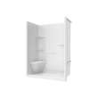 Camelia SH-6034 Acrylic Alcove Center Drain Left Molded Seat Two-Piece Shower in White