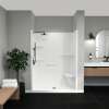 Camelia SH-6034 Acrylic Alcove Center Drain Right Molded Seat Two-Piece Shower in White