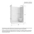Camelia SH-6034 Acrylic Alcove Center Drain Right Molded Seat Two-Piece Shower in White