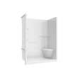 Camelia SH-6034 Acrylic Alcove Center Drain Right Molded Seat Two-Piece Shower in White