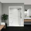 Camelia SHR-6034 Acrylic Alcove Right-Hand Drain Left Molded Seat One-Piece Shower in White