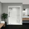 Camelia SHR-6034 Acrylic Alcove Left-Hand Drain Right Molded Seat One-Piece Shower in White