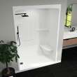 Camelia SHR-6034 Acrylic Alcove Left-Hand Drain Right Molded Seat One-Piece Shower in White