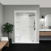 Camelia SHR-6034 Acrylic Alcove Right-Hand Drain Left Molded Seat Three-Piece Shower in White