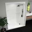 Camelia SHR-6034 Acrylic Alcove Right-Hand Drain Left Molded Seat Three-Piece Shower in White