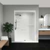 Camelia SHR-6034 Acrylic Alcove Center Drain No Seat One-Piece Shower in White