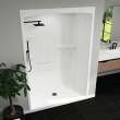 Camelia SHR-6034 Acrylic Alcove Center Drain No Seat One-Piece Shower in White